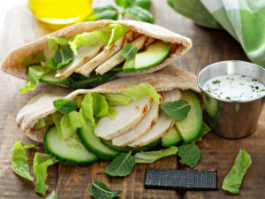 Chicken and Avocado Pitas for diverticulitis