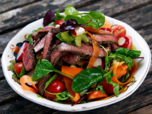 Grilled Steak and Mixed Greens Salad for diverticulitis