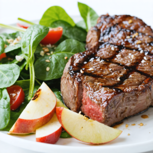 Grilled Steak with Spinach