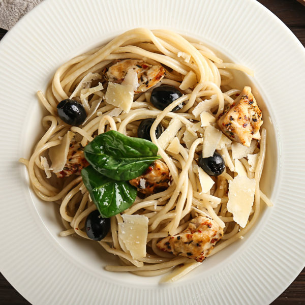 Pasta with Chicken and Olives for diverticulitis
