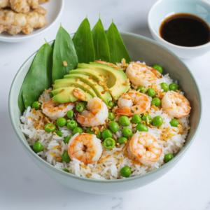 Rice, Shrimp, and Peas Bowl