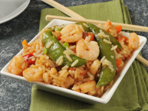 Rice, Shrimp and Peas Bowl for diverticulitis