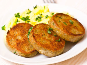 Tuna Cakes and Smashed Potatoes for diverticulitis