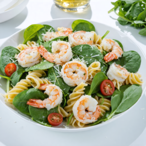 Shrimp, Pasta, and Spinach Salad