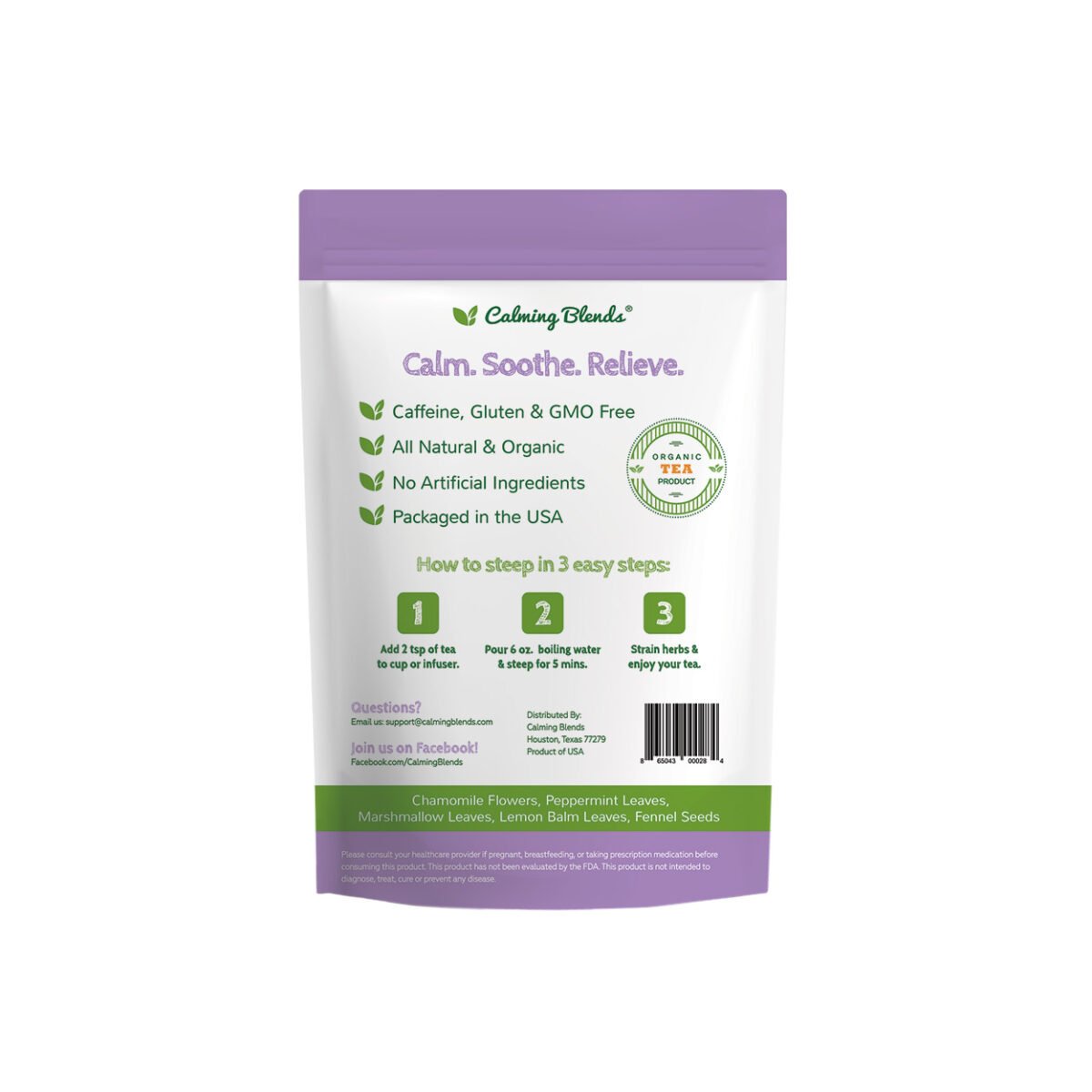 Feel Better Digestive Tea - Back