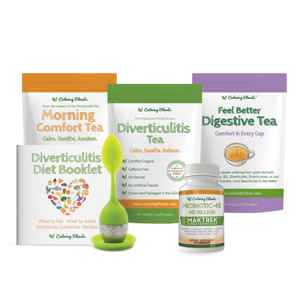 Diverticulitis Tea + Feel Better Tea + Morning Comfort Tea + Probiotic