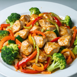 Steamed Vegetable and Chicken Stir-Fry